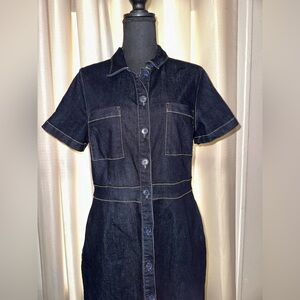 Liz Claiborne Navy blue Button-Front Dress
